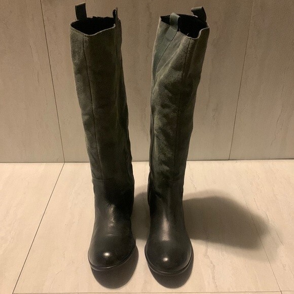 BDG Women Size 8 Gray Leather Suede Knee High Riding Boots Equestrian Casual - Picture 2 of 12